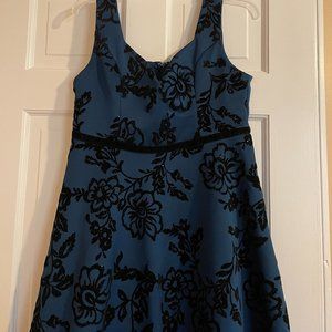 Navy and velvet dress